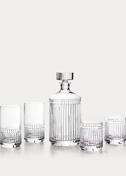 Crystal fluted decanter set