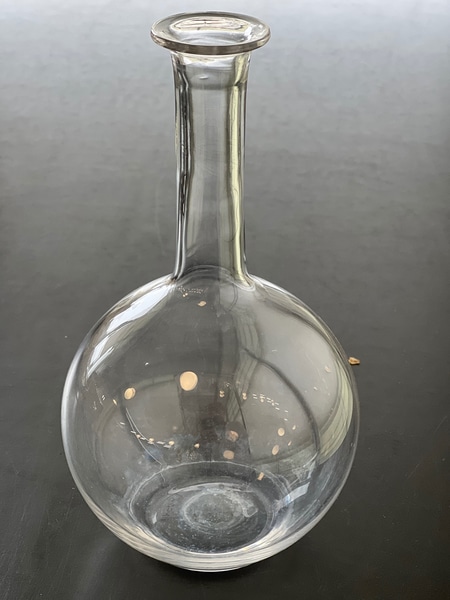 Glass globe carafe with long neck
