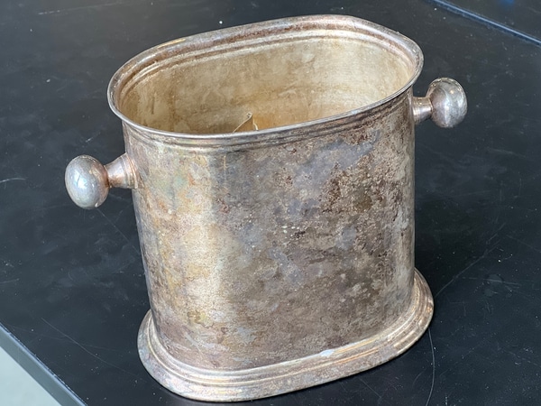 Patinated silver champagne bucket