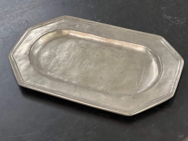Pewter octagonal serving tray