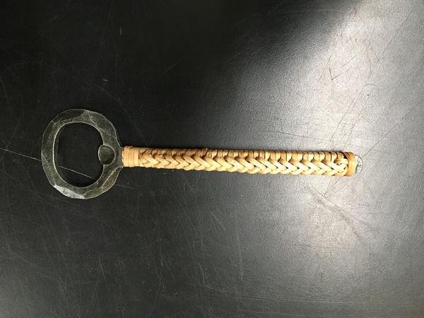 Rattan-wrapped bottle opener