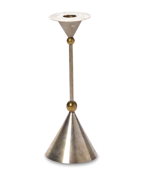 Silver and brass candlestick