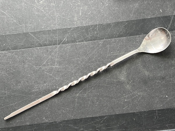 Silver twisted bar spoon